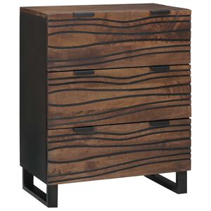 vidaXL Sideboard med skuffe Brun 60 x 33.5 x 75 cm Massivt mangotræ