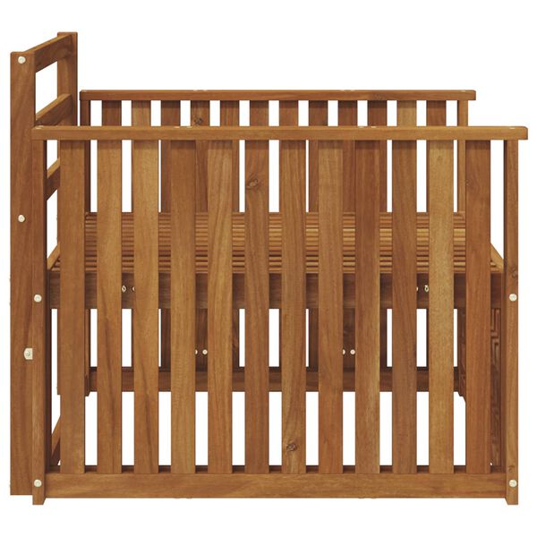 vidaXL 2 Stk Sofa med arml&aelig;n Massivt Akacietr&aelig; Naturfarvet