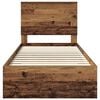 vidaXL Sengestel med skuffe Gammelt tr&aelig; 90 x 190 cm Konstrueret tr&aelig;