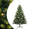 vidaXL Kunstig hængslet juletræ med 150 LED-lys Grøn 150 cm PVC og PE