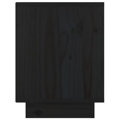 vidaXL sengebord 40x30x40 cm massivt fyrretræ sort