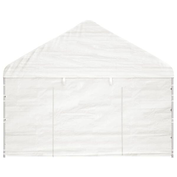 vidaXL pavillon med tag 4,46x4,08x3,22 m polyethylen hvid