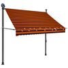 vidaXL markise m. LED-lys manuel betjening 200 cm orange og brun