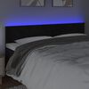 vidaXL sengegavl med LED-lys 160x5x78/88 cm velour sort