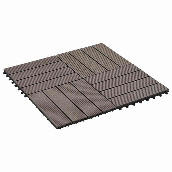 vidaXL Terrasse Flise 11 pcs M&oslash;rk Brun 30 x 30 cm WPC