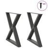 vidaXL spisebordsben 2 stk. antracit 70 x (72-73,3) cm st&aring;l