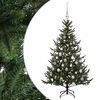 vidaXL Kunstigt juletr&aelig; med julekugle 120 cm 150 LED'er Varm hvid