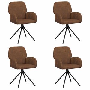 vidaXL Svingende Spisestole 4 stk. Faux Suede L&aelig;der Brun