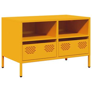 vidaXL tv-bord 68x39x43,5 cm koldvalset st&aring;l sennepsgul