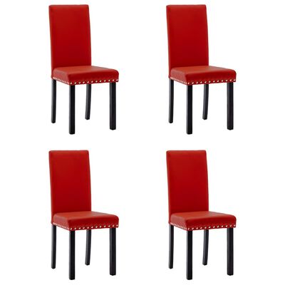 vidaXL spisebordsstole 4 stk. PVC vinrød