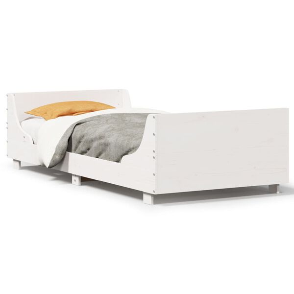 vidaXL sengeramme uden madras 90x190 cm massivt fyrretr&aelig; hvid