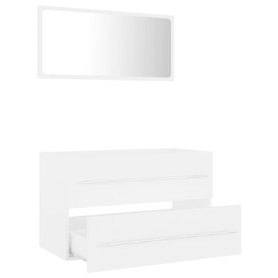 vidaXL badeværelsesmøbelsæt 2 dele spånplade hvid