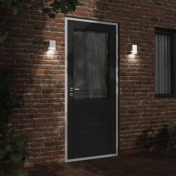 vidaXL udendørs væglampe rustfrit stål sølvfarvet