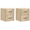 vidaXL V&aelig;gh&aelig;ngt Natbord med skuffe 2 pcs Sonoma-eg 34,5 x 33 x 40 cm