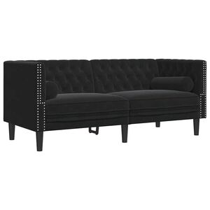 vidaXL Sofa Sort 174 x 74,5 x 70,5 cm Fl&oslash;jl