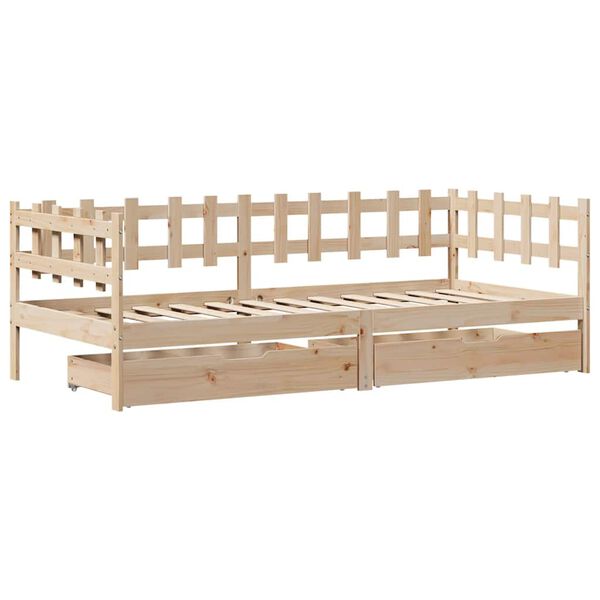 vidaXL daybed med skuffer 90x200 cm massivt fyrretr&aelig;