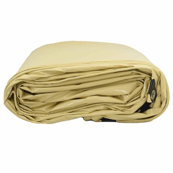 vidaXL Tarpaulin 650g / m² Beige 1,5 x 10 m Lærred med PVC-belægning
