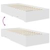 vidaXL Sengestel med skuffe Hvid og S&oslash;lv 70 x 190 cm Konstrueret tr&aelig;