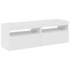 vidaXL tv-borde med LED-lys 2 stk. 60x35x40 cm hvid højglans