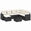 vidaXL sofas&aelig;t til haven 8 dele med hynder polyrattan sort