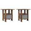 vidaXL Sengebord 2 pcs R&oslash;get eg 41 x 40 x 45 cm Konstrueret tr&aelig;