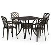 vidaXL bistros&aelig;t 5 dele st&oslash;bt aluminium bronzefarvet