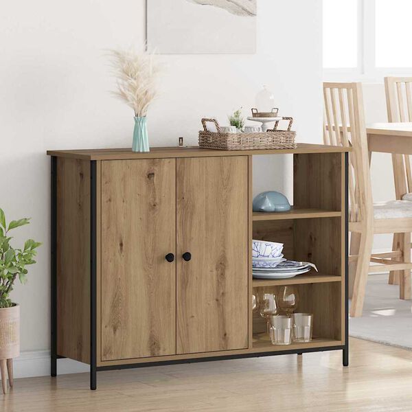 vidaXL Sideboard Artisan Egetr&aelig; 100 x 33 x 75 cm Konstrueret tr&aelig;