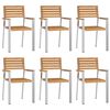 vidaXL HaveSpisesæt 7 pcs Brun MassivTeaktræ