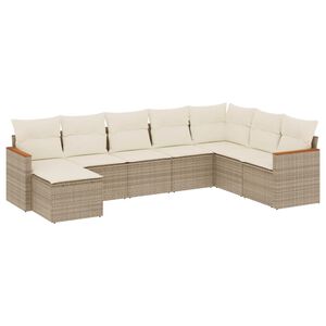 vidaXL sofas&aelig;t til haven 8 dele med hynder polyrattan beige