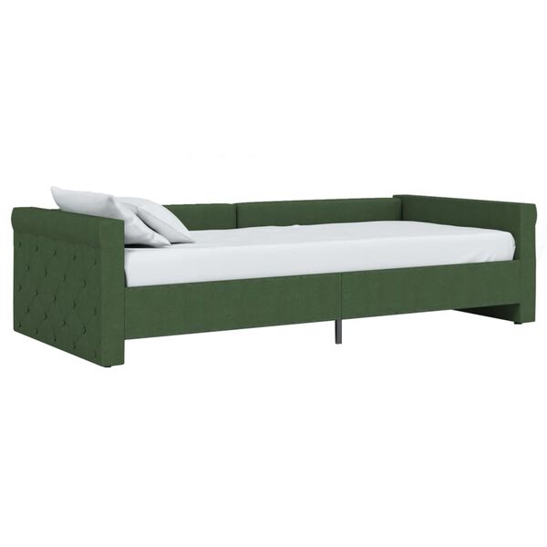 vidaXL daybed med madras og USB 90x200 cm stof m&oslash;rkegr&oslash;n