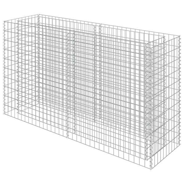 vidaXL gabion-h&oslash;jbed 180x50x100 cm galvaniseret st&aring;l