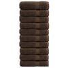 vidaXL Premium badeh&aring;ndkl&aelig;der SOLUND 10 stk. brun 70x140 cm 600 gsm