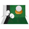 vidaXL fotostudies&aelig;t med lampes&aelig;t + fotobaggrund og reflektor