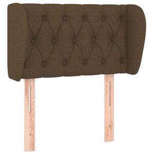 vidaXL sengegavl med kanter 83x23x78/88 cm stof m&oslash;rkebrun