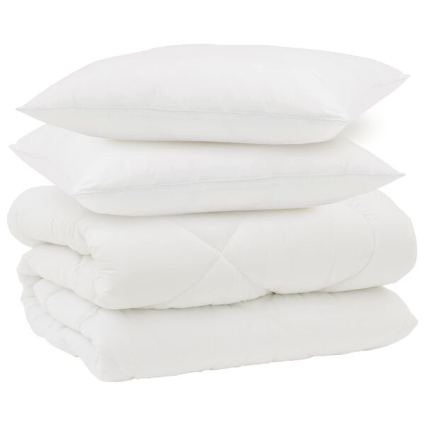 vidaXL Vinter dyne med pude 3 pcs Hvid Microfiber