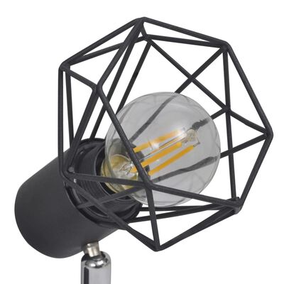 vidaXL spotlight med 4 LED-pærer industriel stil sort