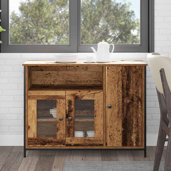 vidaXL Sideboard Gammelt træ 100 x 35 x 75 cm Konstrueret træ