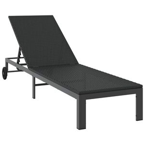 vidaXL Solseng polyrattan Sort