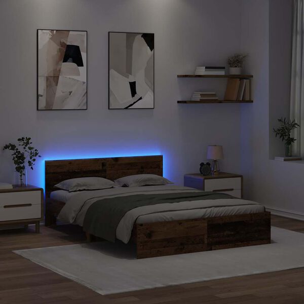 vidaXL Sengestel Gammelt tr&aelig; 150 x 200 cm Konstrueret tr&aelig;