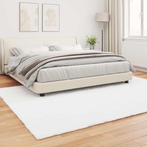 vidaXL Faux Kanin Pels Tæppe Olite Hvid 240 x 340 cm Polyester