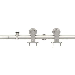 vidaXL hardwarekit til skyded&oslash;r 183 cm rustfrit st&aring;l s&oslash;lvfarvet