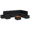 vidaXL Havesofa S&aelig;t med pude 9 pcs Sort polyrattan