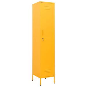 vidaXL skab 35x46x180 cm st&aring;l sennepsgul