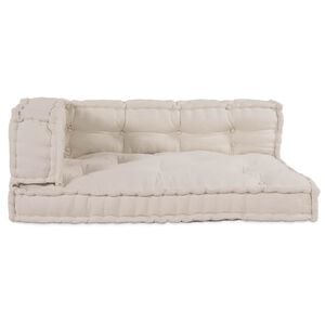 vidaXL Palle Sofa Pude 3 stk. Stof Cremefarvet 120 x 80 x 34 cm