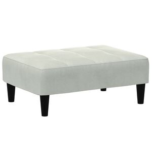 vidaXL fodskammel 77x55x31 cm velour lysegr&aring;