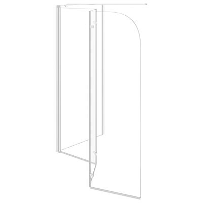 vidaXL brusevæg til badekar 120x69x130 cm hærdet glas gennemsigtigt
