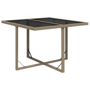 vidaXL havebord 109x107x74 cm polyrattan og glas beige