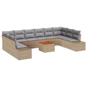 vidaXL Havesofa S&aelig;t 11 stk. Beige polyrattan