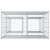 vidaXL Gabion h&oslash;jbed S&oslash;lv 90 x 50 x 80 cm Galvaniseret st&aring;l