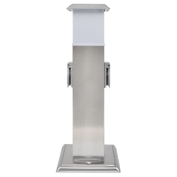 Kontaktsokkel med lampe til haven i rustfrit st&aring;l